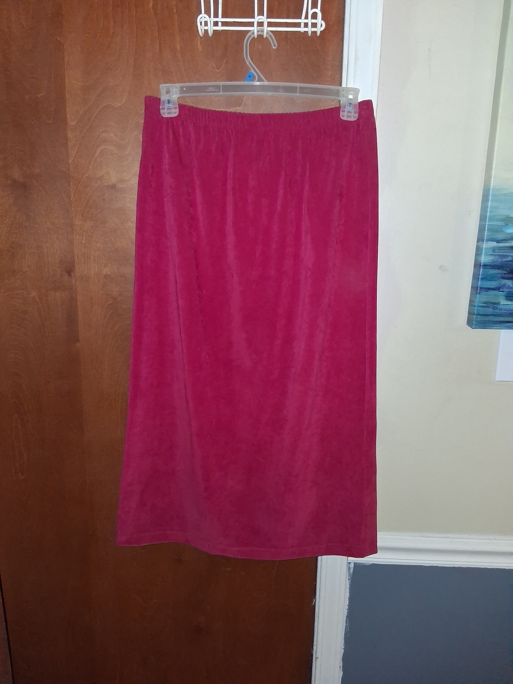 Apparenza Magenta Velvet Midi Skirt